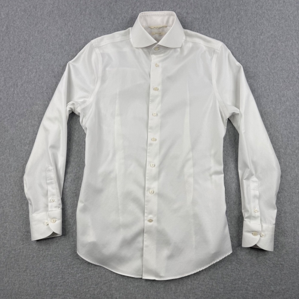 Suitsupply Dress Shirt Mens 14.5 37 White Traveller Extra Slim Fit Cotton